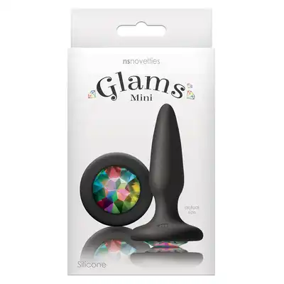 Glams - Mini Rainbow - przepiękny korek analny z diamentem w kolorze tęczy