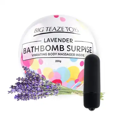 Big Teaze Toys - Bąbka kąpielowa o aromacie lawendowym z ukrytym wewnątrz wibratorem. Cudowny prezent. 
