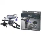 Steamy Shades - Harness Gift Set - elegancki strap - on w zestawie z piórkiem i opaską na oczy 