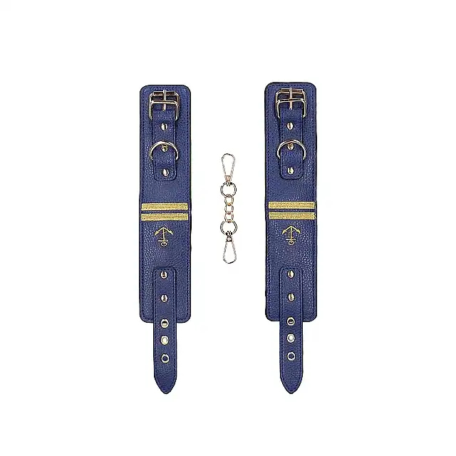 Ouch! -  Ankle Cuffs Sailor Blue. Kajdanki na nogi z motywem marynarskim. Niezwykle estetyczne. Ostatnia sztuka!