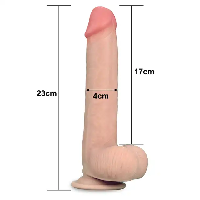 Love Toy - 9 Inch Sliding Skin Dildo. Inowacyjne dildo z ruchomą skórą. Profesjonalne. Jak żywy penis.
