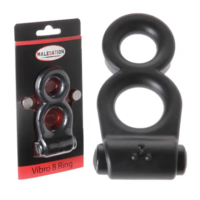 Malestation -Vibro 8 Ring. Wibrujący ring o funkcjonalnym kształcie ósemki