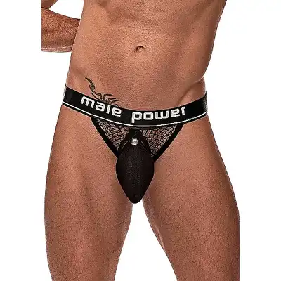 Male Power - "Cock Pit" Cock Ring Jock L. Seksowne slipy podkreślające pośladki 