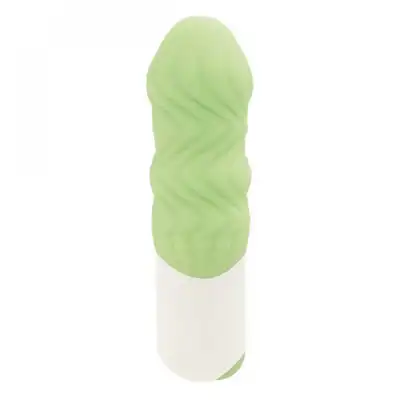 Stoys - Olivia Silicone Vibrator. Jasnozielony wibrator ze żłobieniami. Super stymulacja łechtaczki. 