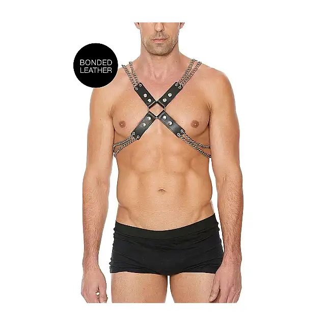 Ouch! - Chain And Chain Harness - Męski elegancki harness. One Size - Czarny. Fetish Brand of the Year Ostatnia sztuka!