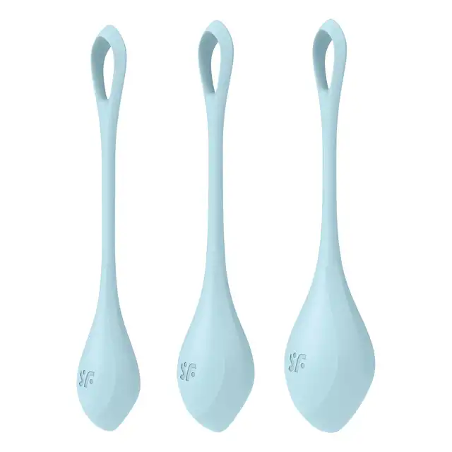 Satisfyer - Yoni Power 2 Light blue - zestaw kulek Gejszy. Ultra przyjemny silikon medyczny. Mega Sale!