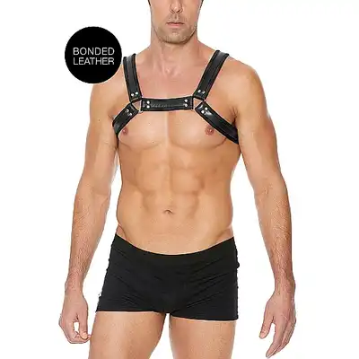 Ouch! - Buckle Bulldog Harness - Męska uprząż. L/XL - Czarna. Fetish Brand of the Year