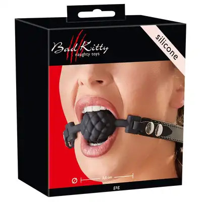 Bad kitty - Gag. Teksturowany silikonowy knebel w kształcie kuli 