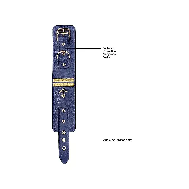 Ouch! -  Ankle Cuffs Sailor Blue. Kajdanki na nogi z motywem marynarskim. Niezwykle estetyczne. Ostatnia sztuka!