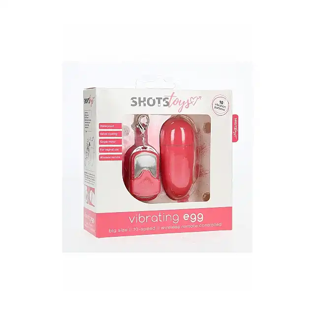 Shots Toys - 10 Speed Remote Vibrating Egg. Duże wibrujące jajeczko sterowane za pomocą bezprzewodowego pilota. Idealne do zabaw w plenerze. Ostatnia sztuka!