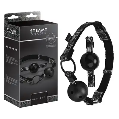 Steamy Shades - Ball Gag mit Plastik- gag z regulowanym paskiem, dwa wymienne kneble