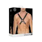 Ouch! - Men's Chain Harness - Skóra i metal. One Size - Czarny. Fetish Brand of the Year. Ostatnia sztuka!