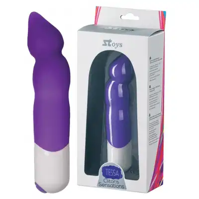 Stoys - Tessa  Silicone Vibrator. Fioletowy wibrator do stymulacji punktu G  12 cm długości 