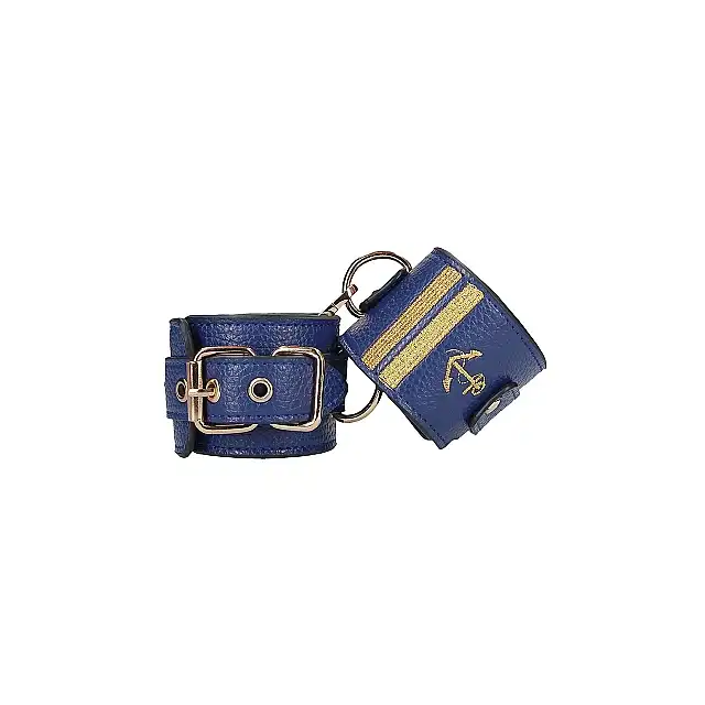 Ouch! -  Ankle Cuffs Sailor Blue. Kajdanki na nogi z motywem marynarskim. Niezwykle estetyczne. Ostatnia sztuka!