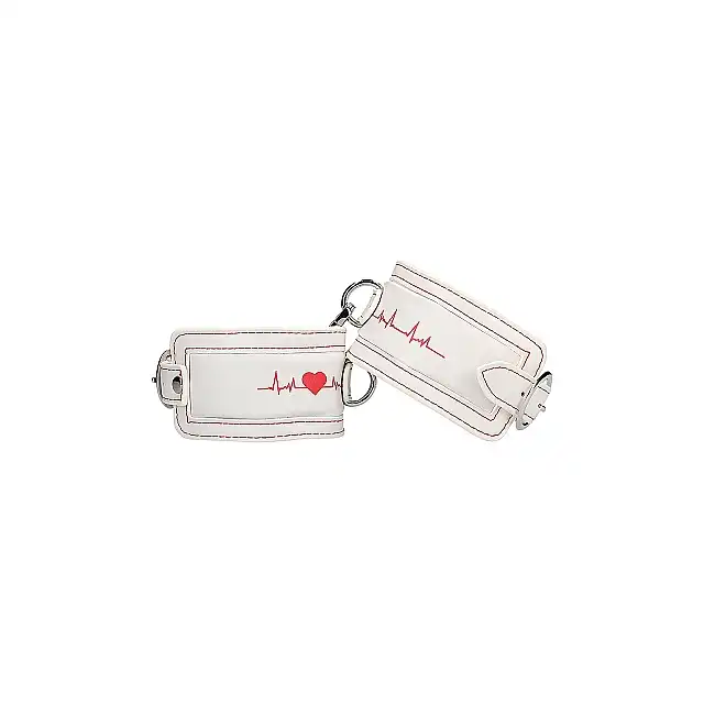 Ouch! -  Ankle Cuffs Nurse White. Kajdanki na nogi z motywem pielęgniarskim. Super efektowne.Ostatnia sztuka!