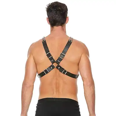 Ouch! - Chain And Chain Harness - Męski elegancki harness. One Size - Czarny. Fetish Brand of the Year Ostatnia sztuka!