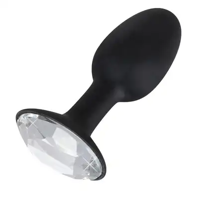 You2Toys - Butt Plug Diamond L. Duży silikonowy plug analny w kształcie jajka z bezbarwnym kryształkiem. Zabłyśnij przed partnerem