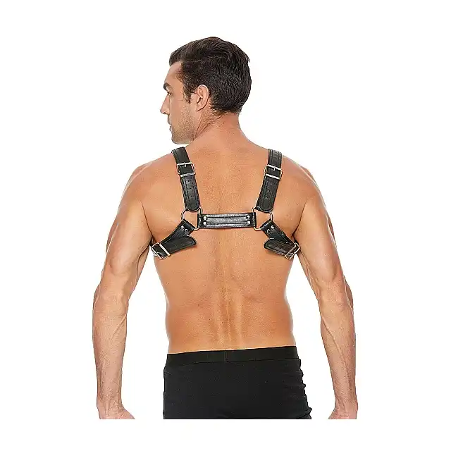Ouch! - Buckle Bulldog Harness - Męska uprząż. L/XL - Czarna. Fetish Brand of the Year