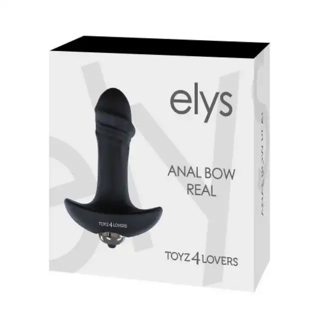 Elys - Anal Bow Real. Czarny stymulator prostaty. Mocne wibracje. Gładki silikon 