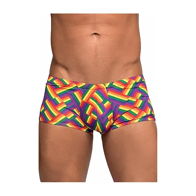 Male Power - Mini Short Print L. Bokserki w tęczowy wzór 
