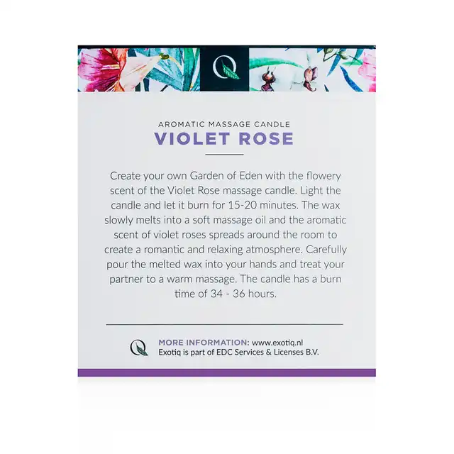 Exotiq - Violet Rose Candle 60 g. Świeca do masażu o zapachu fioletowej róży.