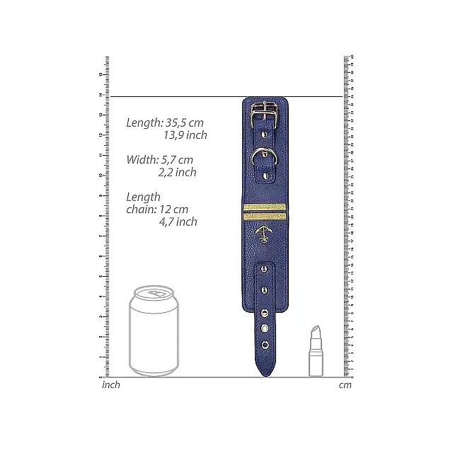 Ouch! -  Ankle Cuffs Sailor Blue. Kajdanki na nogi z motywem marynarskim. Niezwykle estetyczne. Ostatnia sztuka!