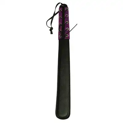 Bad Kitty - Paddle Purple. Intrygująca czarno-fioletowa packa z zamszem i sznurowaniem 