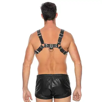 Ouch! - Chest Bulldog Harness - Męska uprząż. L/XL - Czarna. Fetish Brand of the Year 