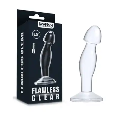 LoveToy - Flawless Clear - Prostate Plug 17 cm - przezroczysta wtyczka, idealna do stymulacji prostaty
