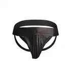 Ouch! - Plain Front With Zip Jock - Elegancki Jockstrap. S/M - Czarna. Fetish Brand of the Year. Ostatnia sztuka!