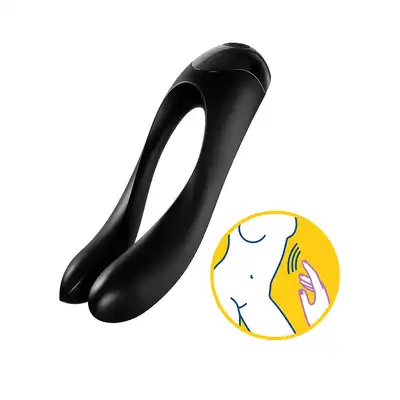 Satisfyer - Candy Cane Black - wszechstronny wibrator na palec. Stymulacja wielu miejsc erogennych