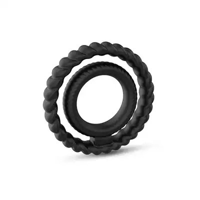 Dorcel - Dual Ring - Cock Ring- Black - podwójny ring na penisa. Mocna erekcja gwarantowana!