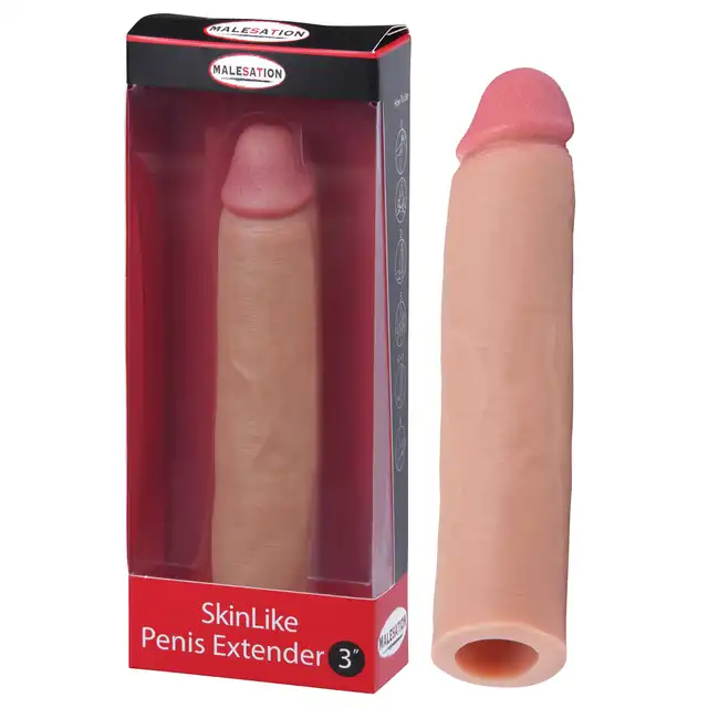 Malestation - SkinLike Penis Extender 3. Bardzo realistyczna przedłużka 5 cm z wyraźną główką 