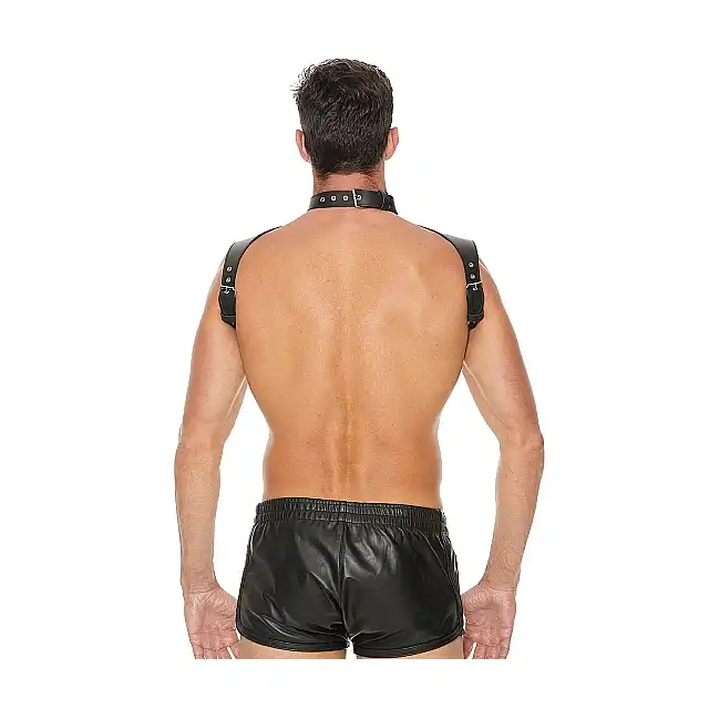 Ouch! - Men Harness with Neck Collar - One Size - Czarna. Fetish Brand of the Year