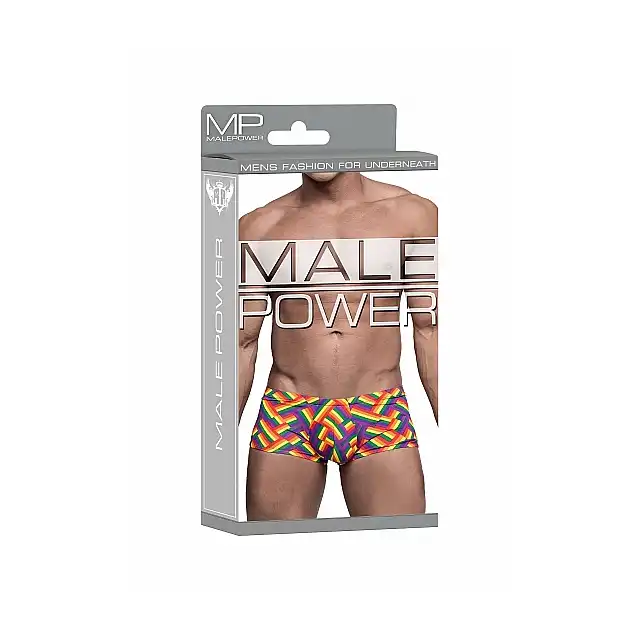 Male Power - Mini Short Print L. Bokserki w tęczowy wzór 