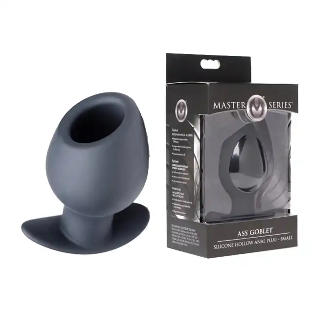 Master Series - Ass Goblet Hollow 9,5 cm. Silikonowy tunel analny o wygodnym kształcie kielicha 