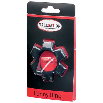 Malestation - Funny Ring. Ring o oryginalnym kształcie ze stymulatorem krocza. Bardzo gładki silikon