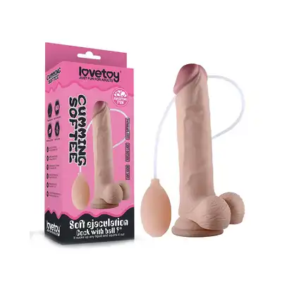 LoveToy - Soft Ejaculation Cock - 23 centymetrowe dildo z wytryskiem! Dodatkowy wymiar przyjemności