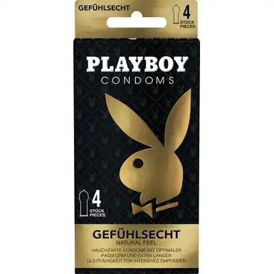 Playboy Condoms - Natural Feel. 4 sztuki. Niemiecka jakośc, superkomfortowe cienkie prezerwatywy dające naturlne odczucia.