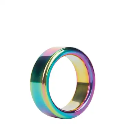 Malestation - Metal Ring Rainbow 3,8 cm. Tęczowy ring na penisa ze stali nierdzewnej bardzo wytrzymały