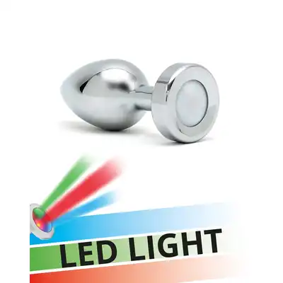 Rimba Toys - Pisa Butt Plug Led. Efektowny metalowy korek analny ze światłami LED