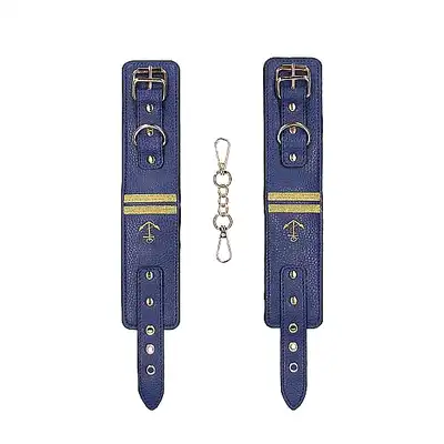 Ouch! -  Ankle Cuffs Sailor Blue. Kajdanki na nogi z motywem marynarskim. Niezwykle estetyczne. Ostatnia sztuka!
