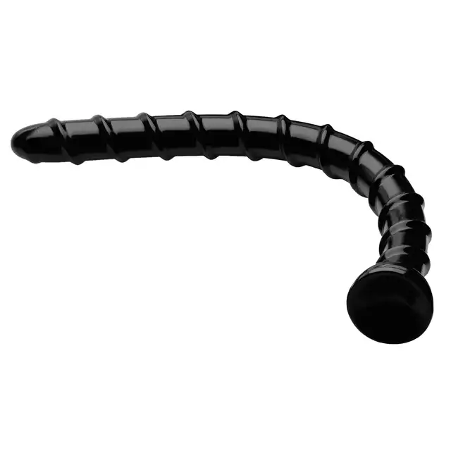 Hosed - Swirl Hose 46 cm Black Dildo. Mega długie giętkie dildo z przyssawką. Extra stymulacja.