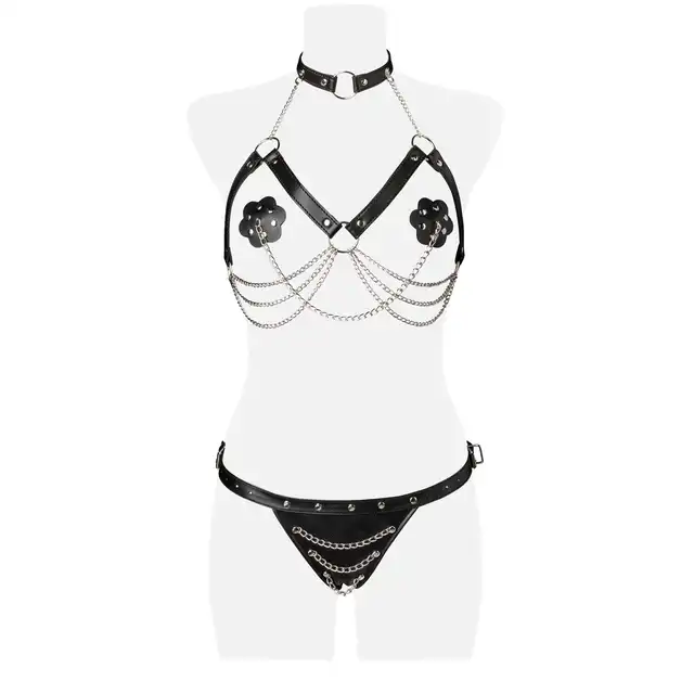 Grey Velvet - Przepiękny, profesjonalny i elegancki harness. 3 częściowy. Rozmiar uniwersalny XS-L