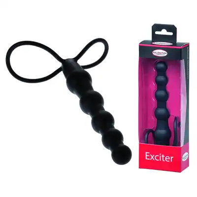 Malestation - Exciter. Dildo analne w formie strap-on o bardzo stymulującym kształcie z koralikami 16 cm 