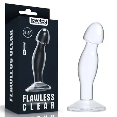 LoveToy - Flawless Clear - Prostate Plug 17 cm - przezroczysta wtyczka, idealna do stymulacji prostaty
