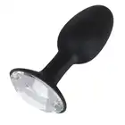 You2Toys - Butt Plug Diamond L. Duży silikonowy plug analny w kształcie jajka z bezbarwnym kryształkiem. Zabłyśnij przed partnerem