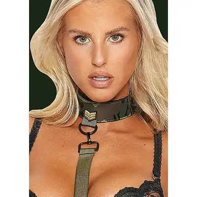 Ouch! - Collar with Leash Army. Zestaw smyczy oraz obroży w stylu armii. Premium design. Ostatnia sztuka!