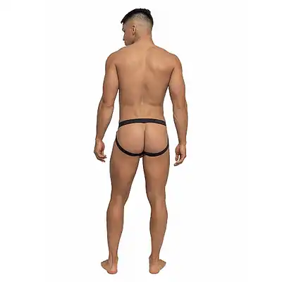 Male Power - Jock Print L/XL. Slipy męskie z otwartym tyłem oraz tęczową jodełką 