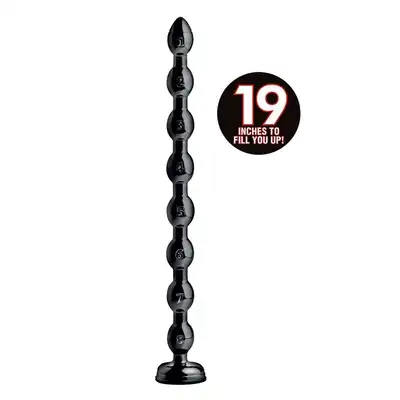 Hosed - Beaded Anal Snake. Mega wielkie czarne dildo 51 cm. Wielki emocje. Mocna przyssawka. Elastyczne.